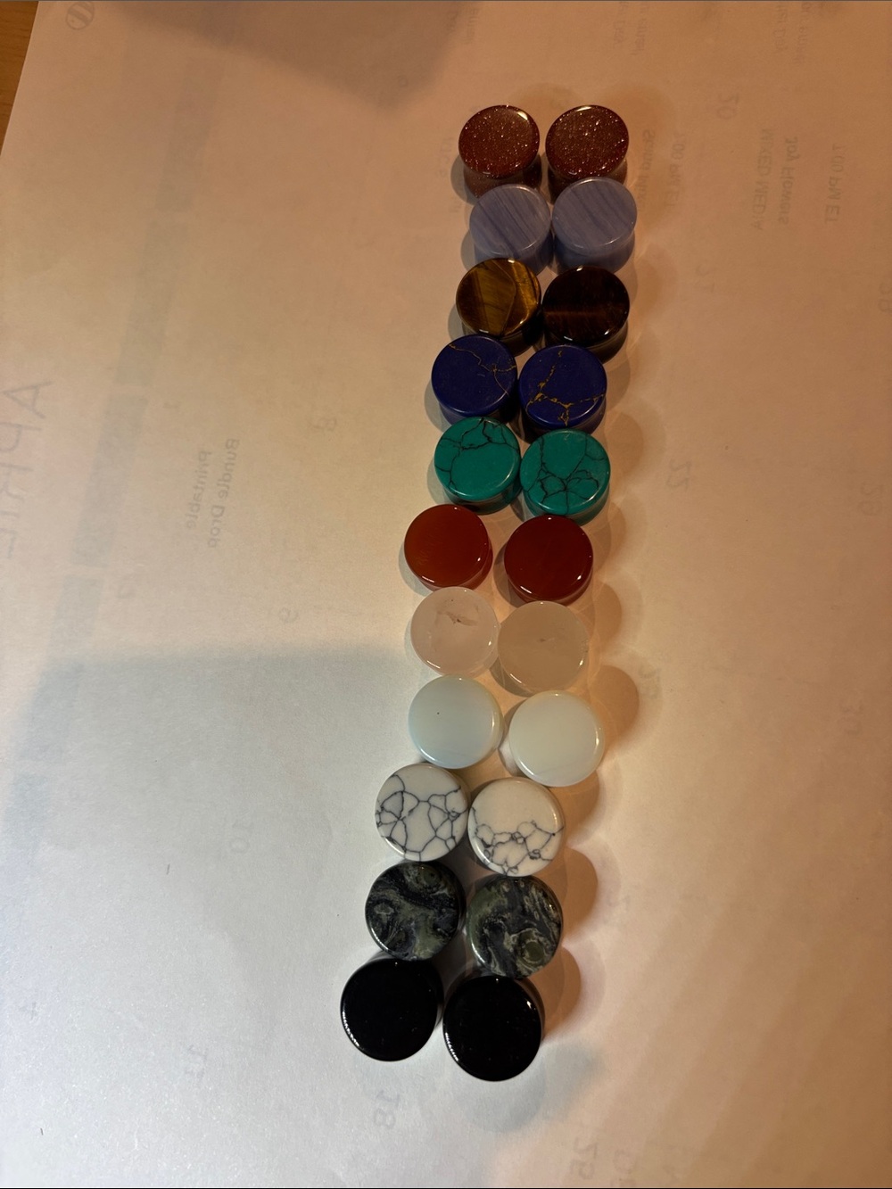 Assorted Round Stone-Look Plugs — Multi Color Set - Picture 3 of 3